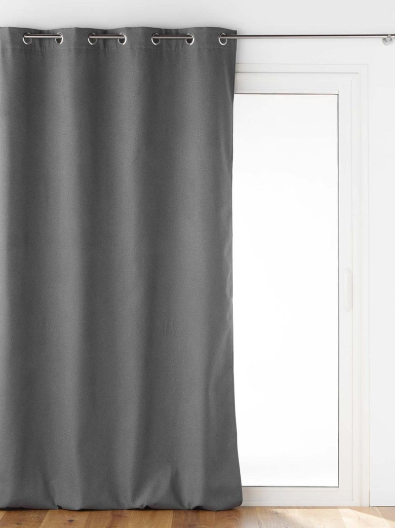 Rideau isolant doublé polaire gris anthracite - Kiabi