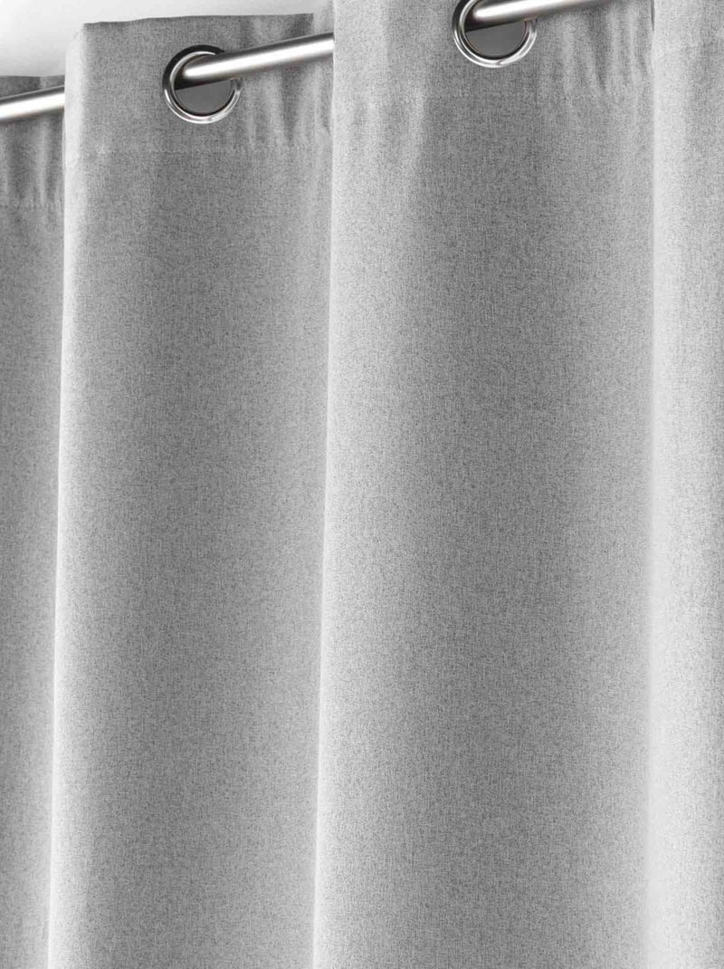 Rideau isolant doublé polaire Gris clair - Kiabi