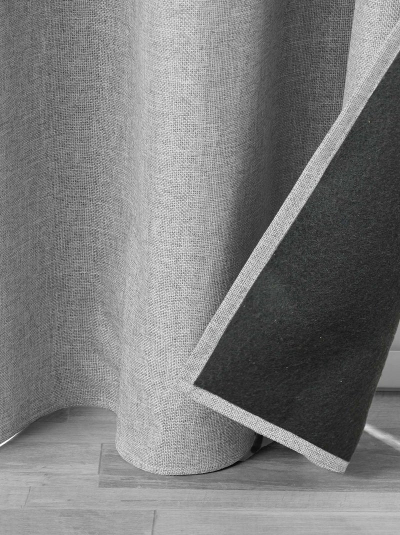 Rideau isolant doublé polaire Gris clair - Kiabi
