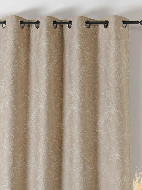 Rideau isolant épais motifs naturels - Kiabi