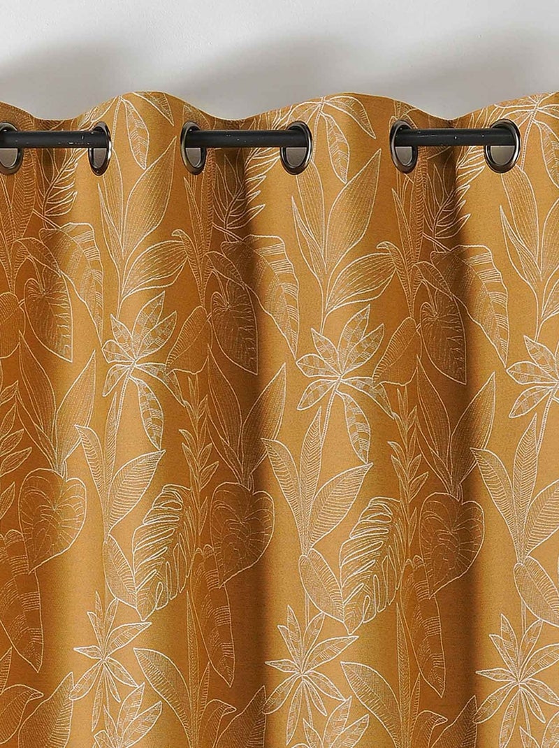 Rideau isolant épais motifs naturels Jaune moutarde - Kiabi