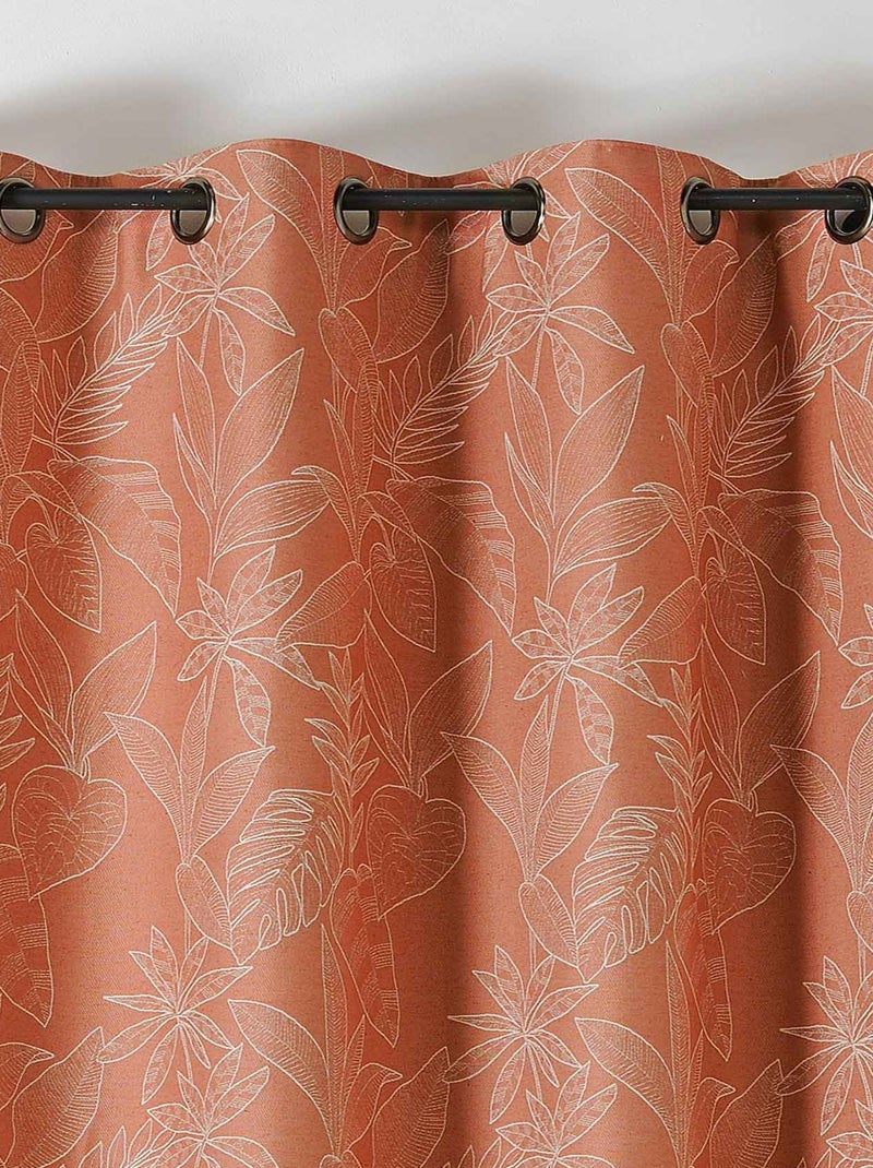 Rideau isolant épais motifs naturels Terracotta - Kiabi