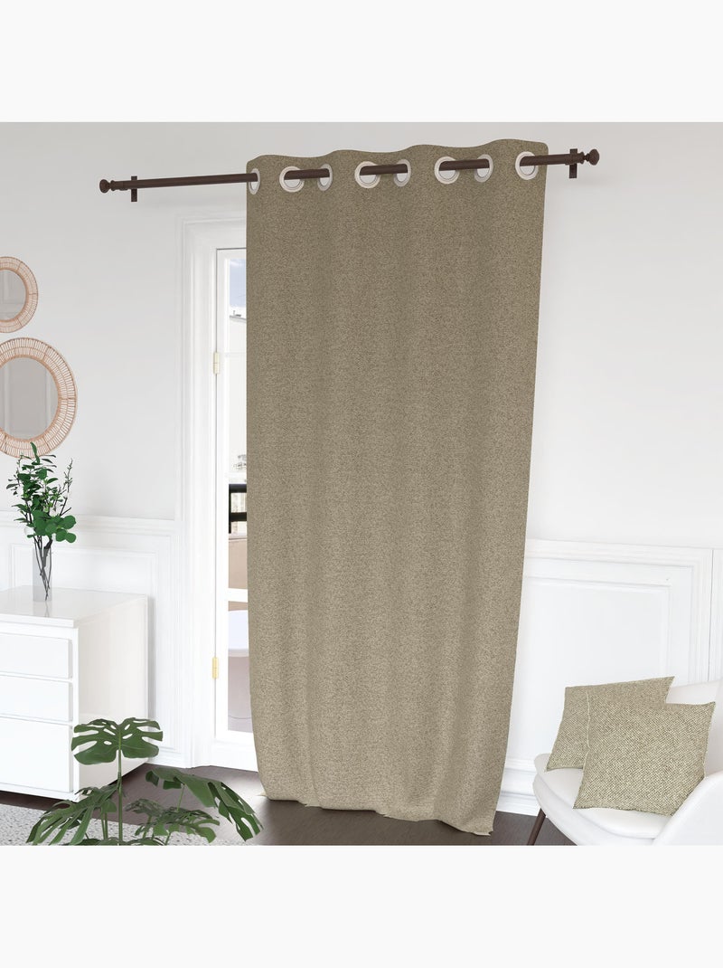 Rideau Isolant et Occultant à oeillets ARTHUR, par Soleil d'Ocre Beige - Kiabi