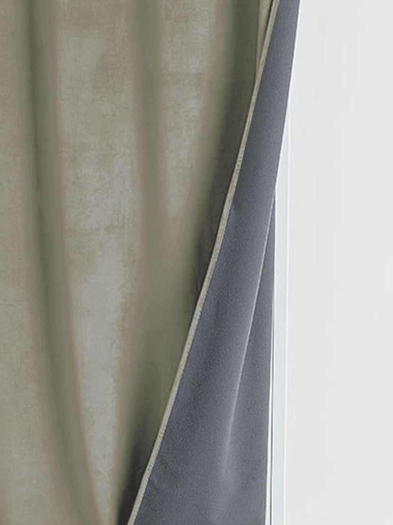 Rideau isolant et occultant en velours doublé polaire Beige - Kiabi
