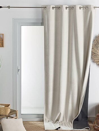 Rideau isolant et occultant en velours doublé polaire