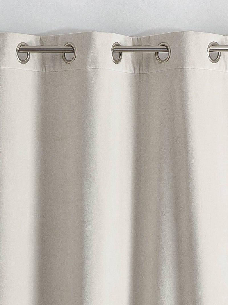 Rideau isolant et occultant en velours doublé polaire Blanc cassé - Kiabi