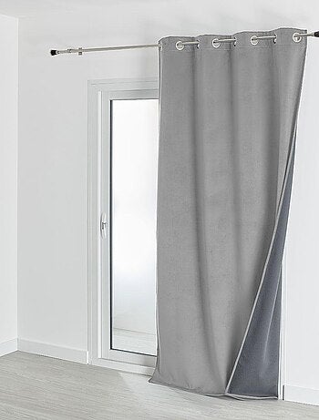 Rideau isolant et occultant en velours doublé polaire