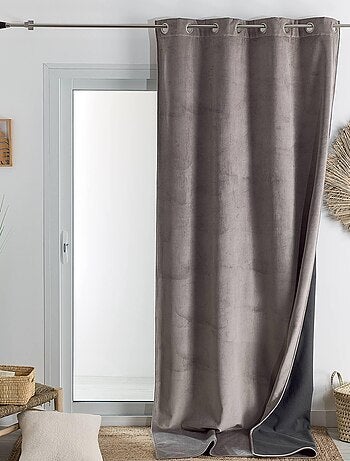 Rideau isolant et occultant en velours doublé polaire