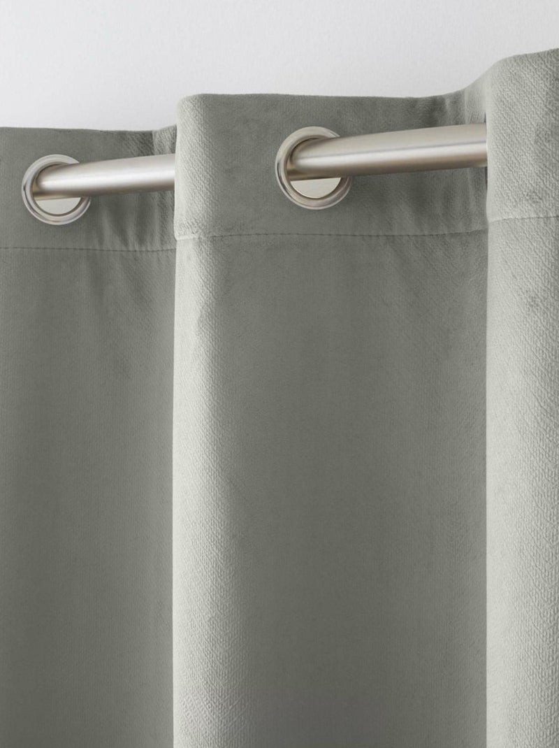 Rideau isolant et thermique en velours Gris - Kiabi