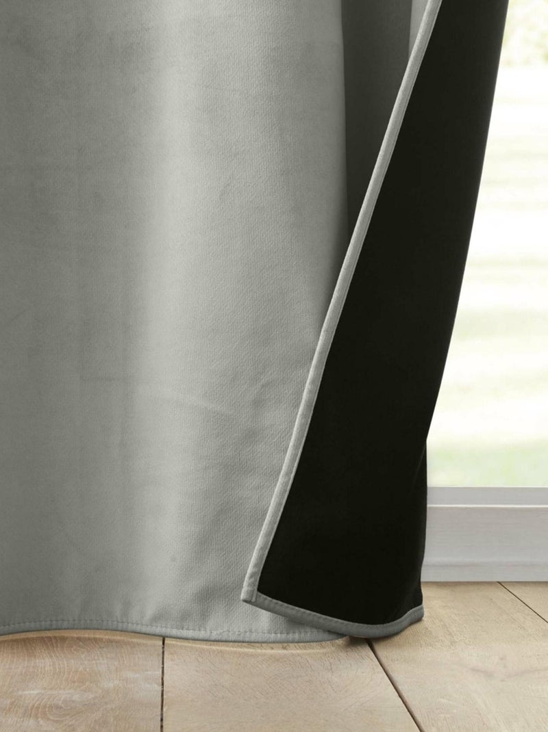 Rideau isolant et thermique en velours Gris - Kiabi