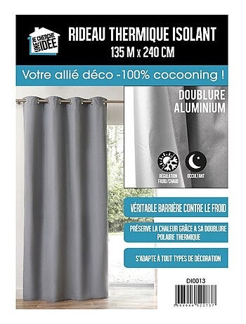 Rideau isolant polaire 135x240 cm gris foncé