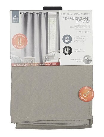Rideau isolant polaire 135x240 cm gris