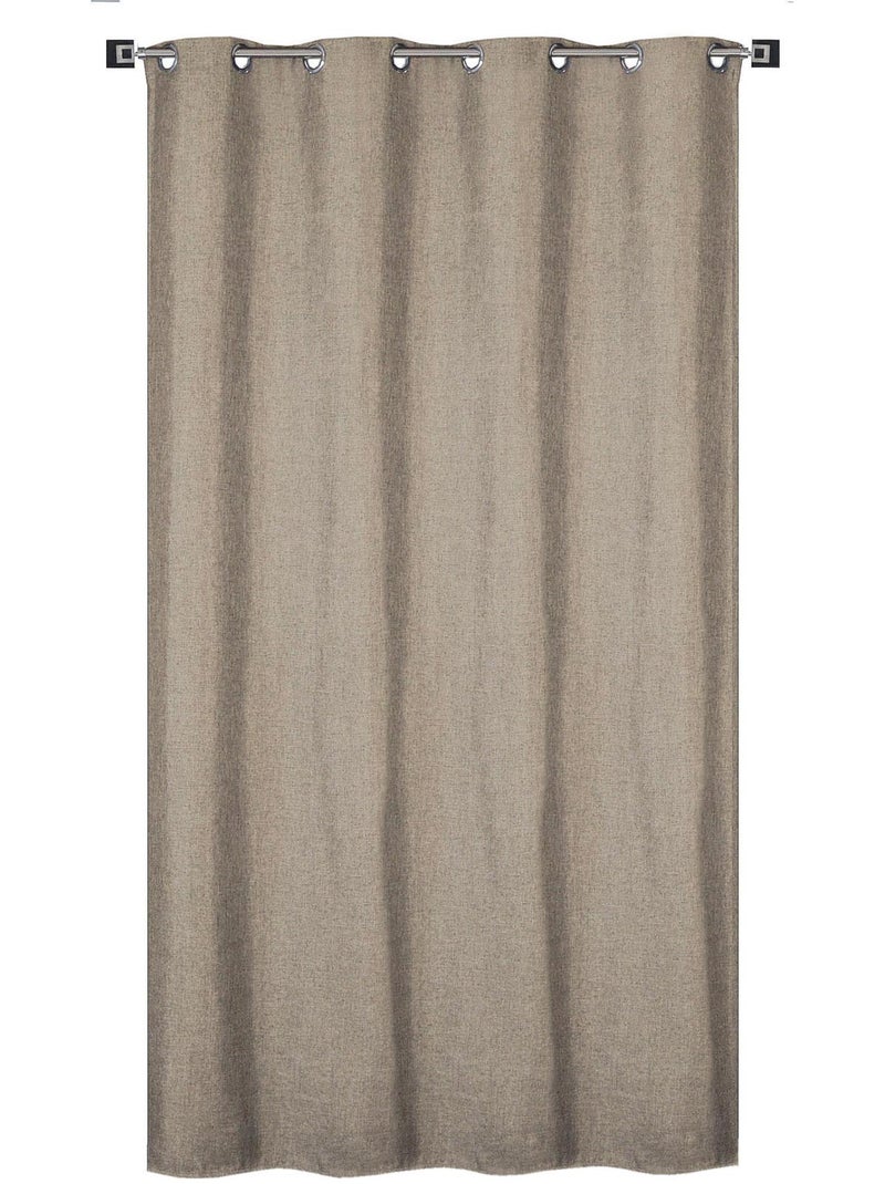 Rideau isolant sans couture effet lin chiné doublé polaire ton sur ton 135x240cm, beige Beige - Kiabi