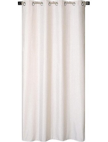 Rideau isolant sans couture effet lin chiné doublé polaire ton sur ton 135x240cm, beige