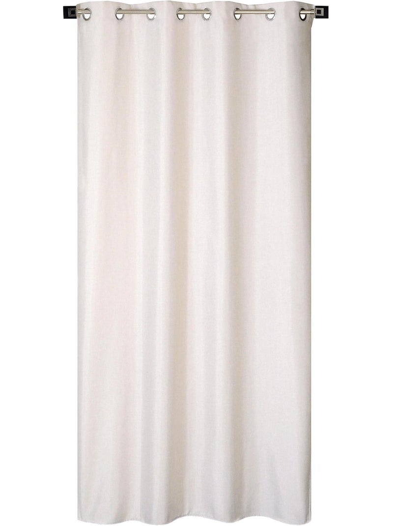 Rideau isolant sans couture effet lin chiné doublé polaire ton sur ton 135x240cm, taupe Taupe - Kiabi