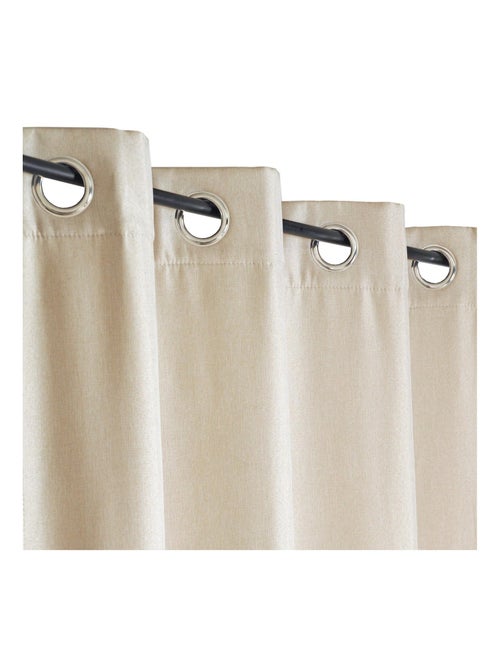 Rideau isolant thermique aspect satin à œillets 140x240cm, Beige - Kiabi