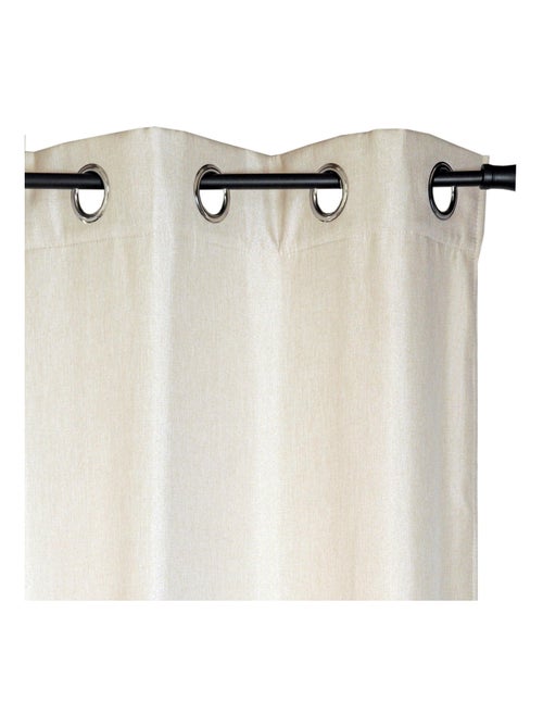 Rideau isolant thermique aspect satin à œillets 140x240cm, Beige - Kiabi