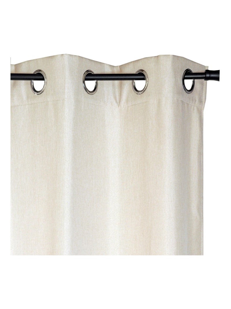 Rideau isolant thermique aspect satin à œillets 140x240cm, Beige Beige - Kiabi