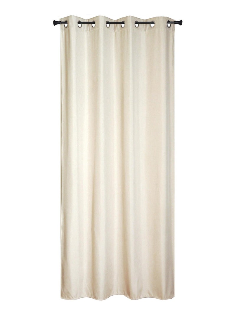 Rideau isolant thermique aspect satin à œillets 140x240cm, Beige Beige - Kiabi