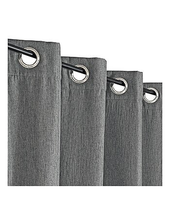 Rideau isolant thermique aspect satin à œillets 140x240cm, Gris