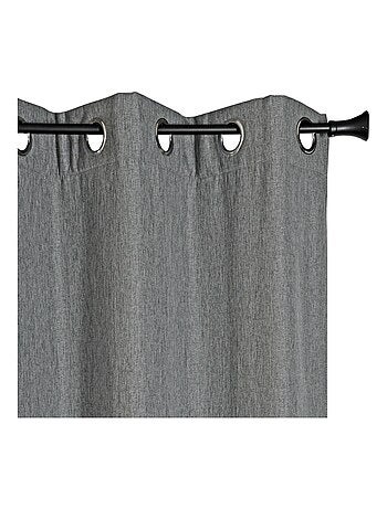 Rideau isolant thermique aspect satin à œillets 140x240cm, Gris