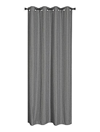 Rideau isolant thermique aspect satin à œillets 140x240cm, Gris