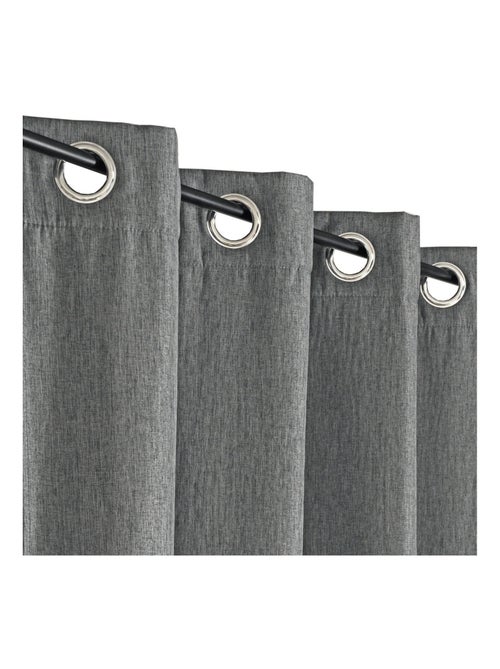 Rideau isolant thermique aspect satin à œillets 140x240cm, Gris - Kiabi
