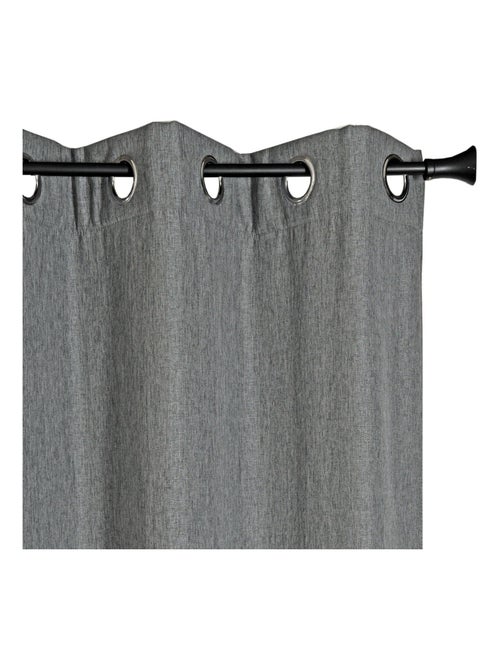 Rideau isolant thermique aspect satin à œillets 140x240cm, Gris - Kiabi