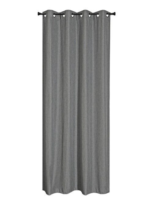 Rideau isolant thermique aspect satin à œillets 140x240cm, Gris - Kiabi