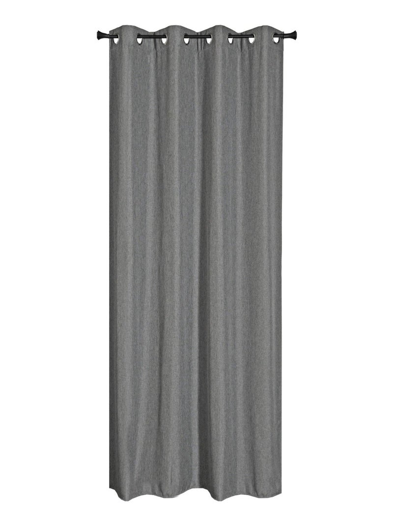 Rideau isolant thermique aspect satin à œillets 140x240cm, Gris Gris Argenté - Kiabi