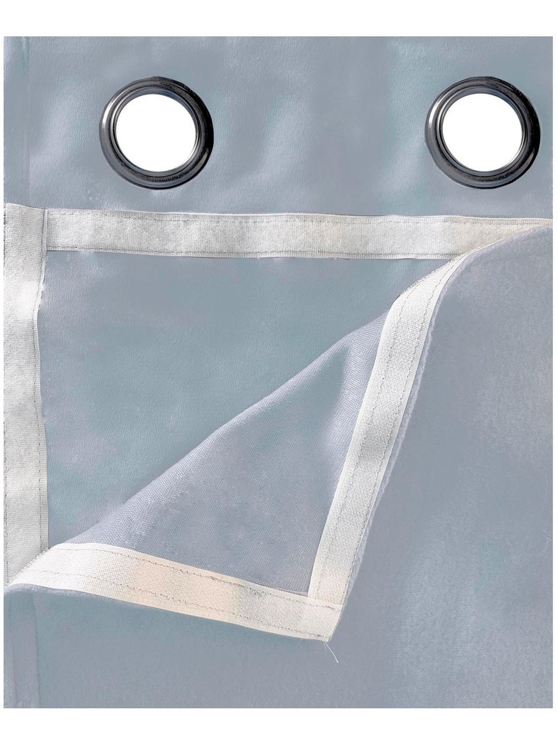 Rideau isolant Thermique doublure polaire amovible à velcro - Prêt a poser. Gris Argenté - Kiabi