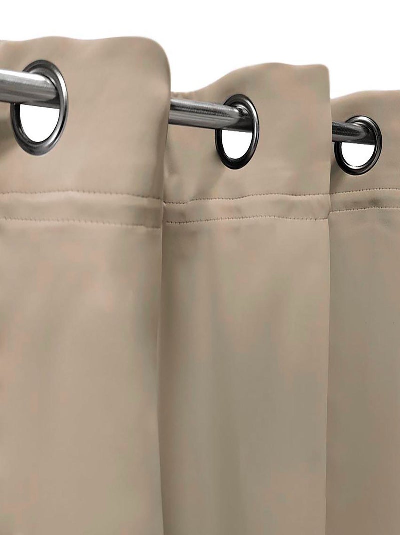 Rideau isolant Thermique doublure polaire amovible à velcro - Prêt a poser. Marron - Kiabi