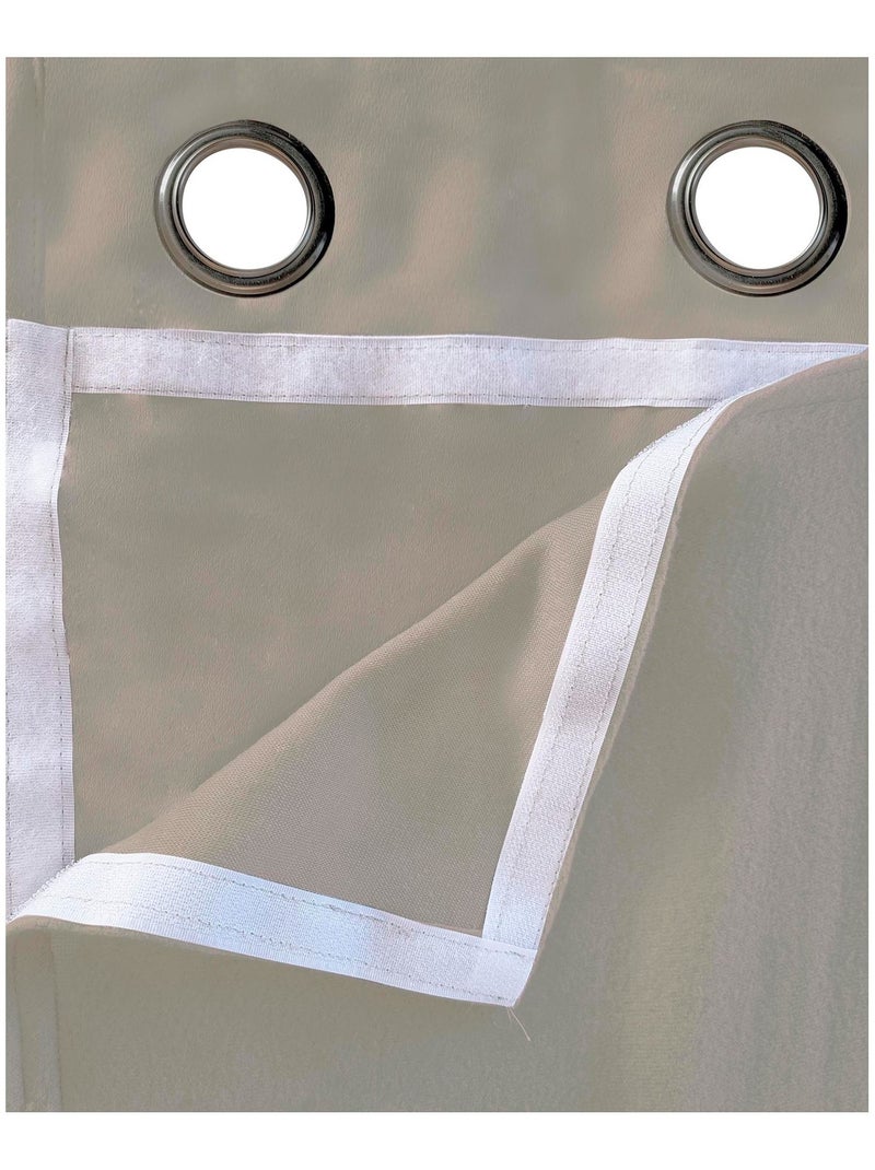 Rideau isolant Thermique doublure polaire amovible à velcro - Prêt a poser. Marron - Kiabi