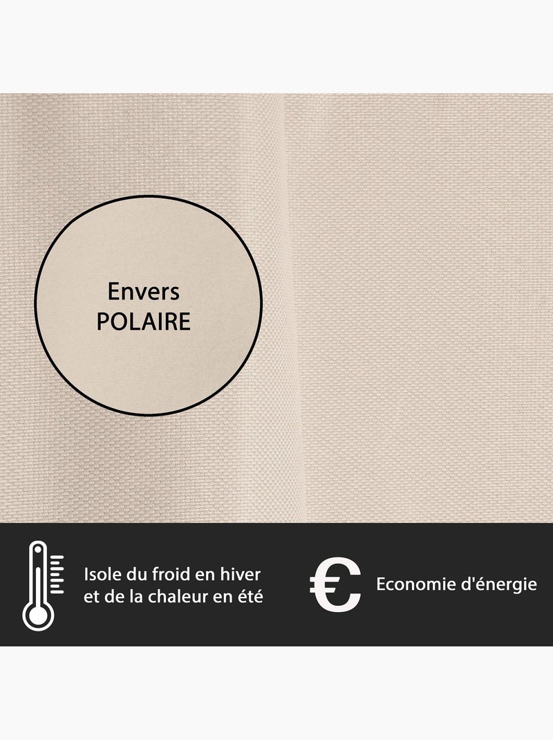 Rideau isolant thermique moderne à œillets 140x240cm, beige Beige - Kiabi