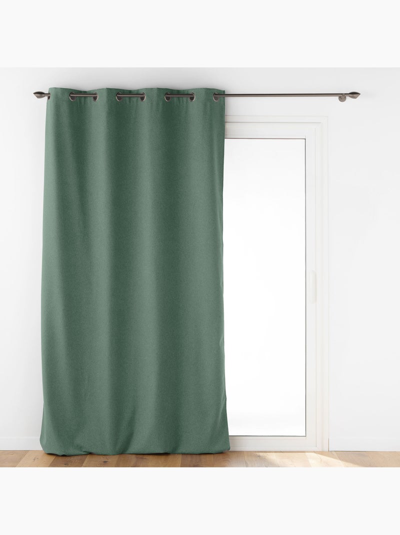 Rideau isolant uni à œillets Vert - Kiabi