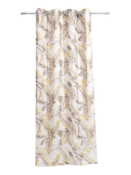 Rideau jacquard 140x250cm jaune "Tropical" - Kiabi