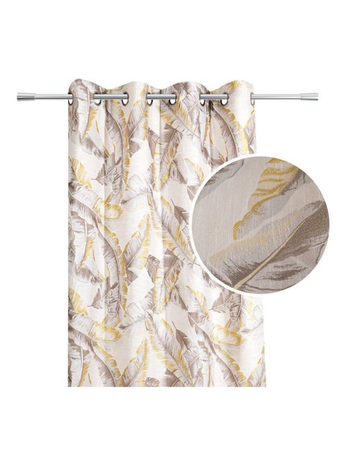 Rideau jacquard 140x250cm jaune "Tropical" - Kiabi