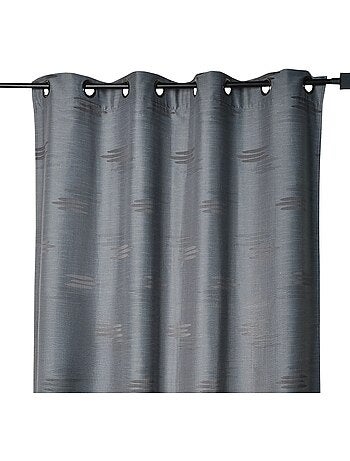 Rideau jacquard à formes géométriques et œillets