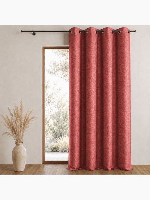 Rideau jacquard à imprimés et rayures verticales - Kiabi Rideau jacquard à imprimés et rayures verticales - Kiabi