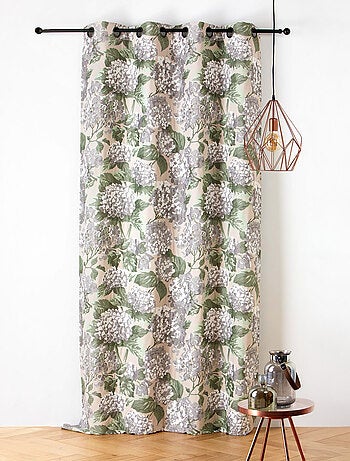 Rideau jacquard à motif hortensia