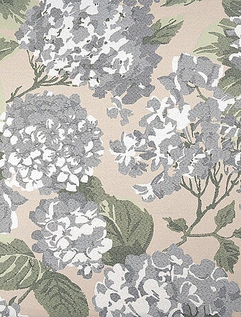 Rideau jacquard à motif hortensia