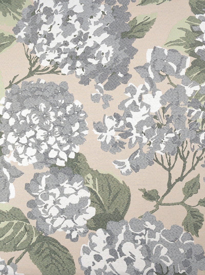 Rideau jacquard à motif hortensia Beige - Kiabi