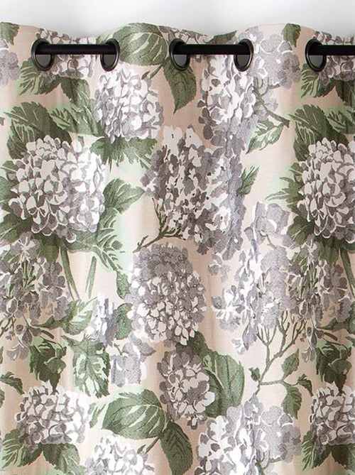 Rideau jacquard à motif hortensia - Kiabi