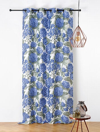 Rideau jacquard à motif hortensia