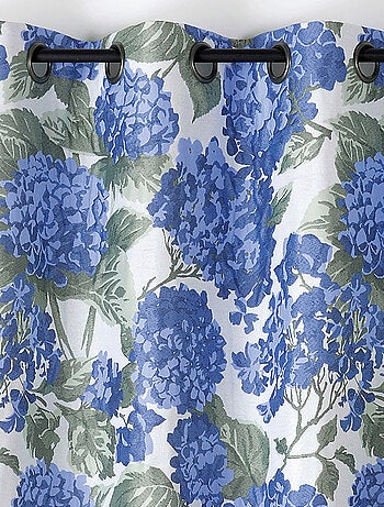 Rideau jacquard à motif hortensia