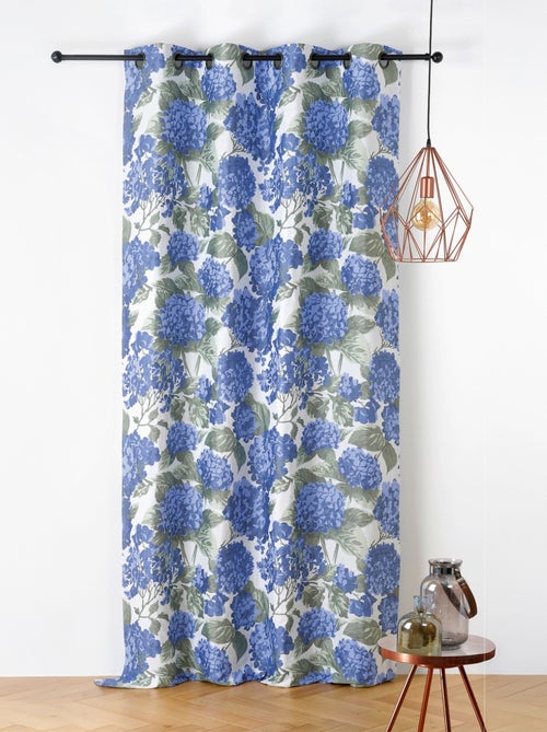 Rideau jacquard à motif hortensia - Kiabi
