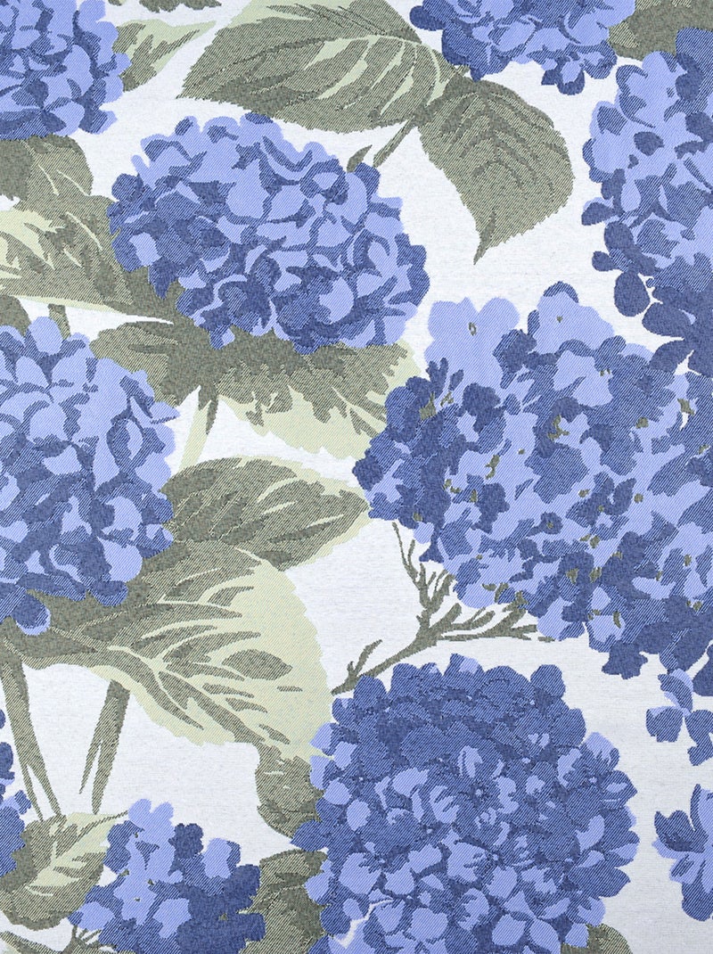 Rideau jacquard à motif hortensia Bleu - Kiabi