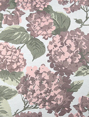 Rideau jacquard à motif hortensia