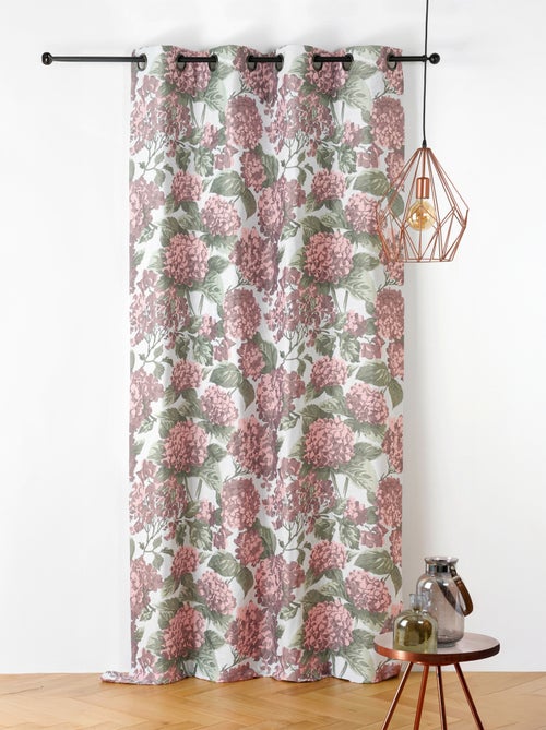 Rideau jacquard à motif hortensia - Kiabi