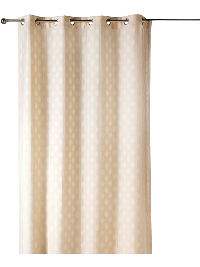 Rideau jacquard à motifs arrondis poids Ivoire - Kiabi